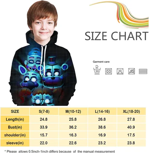 Vista 5 de BLYLUXU Boys and Girls Hoodie Teen 3D Printed Pullover Sweatshirt Kids Cartoon Game Sports Tops