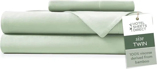 Vista 39 de Hotel Sheets Direct - Juego de sábanas 100% viscosa derivada de bambú tamaño individual - sábanas refrescantes con 1 funda de almohada