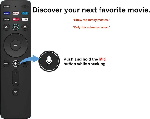 Vista 5 de Control remoto por voz XRT260 Reemplazo para Vizio V-Series M-Series P-Series 4K HDR Smart TV con Disney+/Netflix/Prime Video/Pluto/iHeart