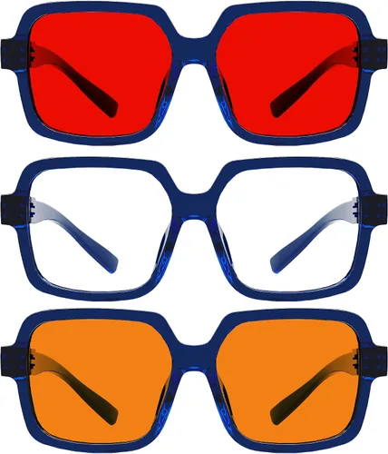 Vista 190 de Eyekepper Gafas de luz azul para hombre y mujer, paquete de 6 lentes Pilot Paquete de 6 color mezclado