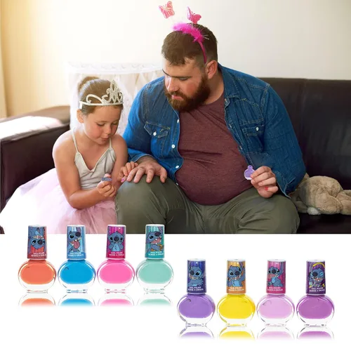 Vista 6 de Disney Stitch - Esmalte de uñas no tóxico, a base de agua, seguro, de secado rápido, juego de regalo para niños y adolescentes, colores brillantes