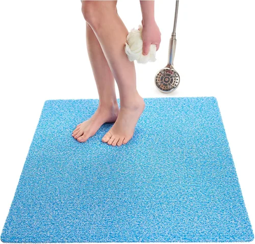 Vista 74 de Enkosi Alfombra de ducha antideslizante Loofah para suelos de ducha, bañera, baños, zonas húmedas, alfombrilla de baño acolchada con agujeros