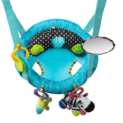 Vista 8 de Mecedora de puerta para bebé Bright Starts Bounce 'n Spring, de lujo, color azul
