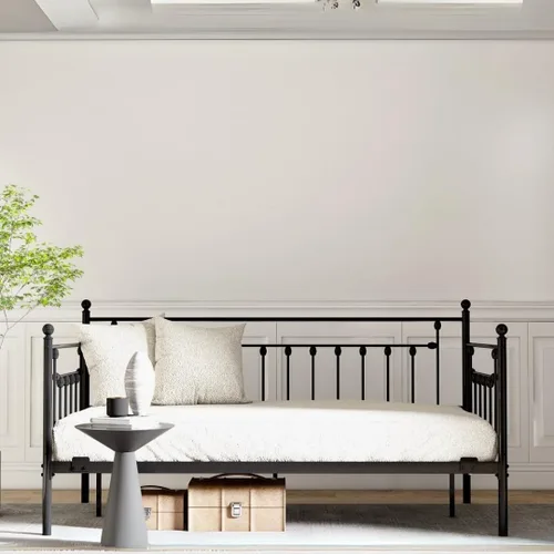 Vista 10 de Golden Gate Beds - Estructura de cama de plataforma de metal estilo victoriano con cabecera y pie de cama de hierro forjado antiguo, base de colchón