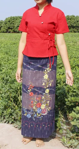 Vista 2 de RaanPahMuang algodón para mujer, hecho a mano, estilo imperial, hecho a mano, estilo tailandés