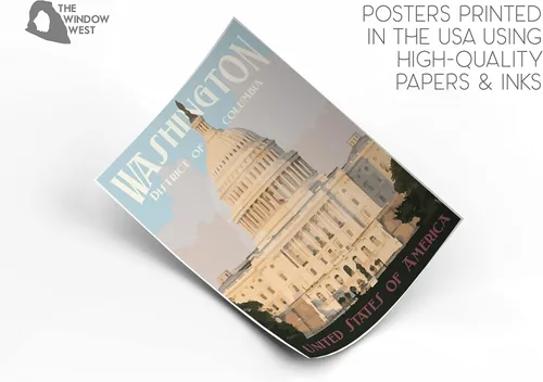 Vista 4 de Washington DC Poster, Washington DC Capitol Building Print, Washington DC Art (Poster, Canvas) (Canvas, 8x10 Inches)