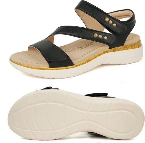 Vista 8 de ORTOREX Sandalias cómodas con soporte de arco para mujer, sandalias acolchadas para caminar