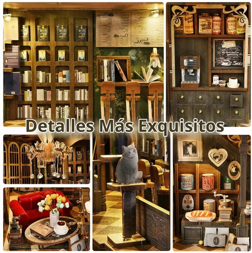 Vista 3 de CCCDF Kit de Rincón de Libros para Adultos y Adolescentes, Kit de Casa de Muñecas en Miniatura DIY Rompecabezas de Madera 3D Booknook Sujetalibros
