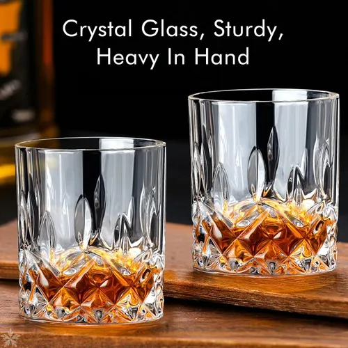 Vista 3 de Vasos de whisky Old Fashioned de 10 onzas, juego de 6 vasos de whisky de borbón, vasos para beber para coñac, cóctel, ron bourbon, brandy bar