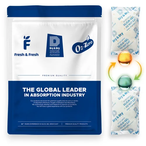 Vista 15 de Dry & Dry - Paquetes de gel de sílice naranja indicador de 1 gramo, deshumidificadores desecantes, paquetes de gel de sílice seguros para alimentos