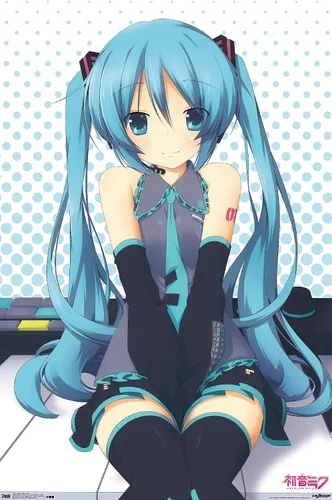 Vista 12 de Trends International Hatsune Miku - Póster de pared de llaves, 14.725 x 22.375 pulgadas, versión enmarcada de madera de granero