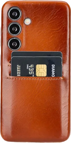 Vista 15 de HARDISTON Funda de piel auténtica hecha a mano para Samsung Galaxy Note 8, funda a presión con 2 ranuras para tarjetas de crédito, carga Marrón
