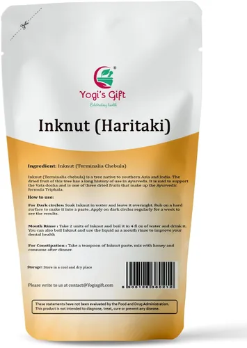 Vista 2 de Haritaki /Inknut para ojeras 8 onzas (8.01 oz) Hierba entera 100% seca naturalmente Terminalia chebula por Yogi's Gift®