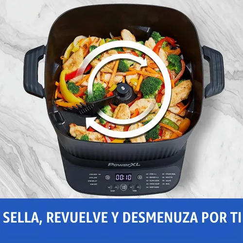 Vista 2 de STIRMAX Olla Múltiple Digital de 7.5 Cuartos con Paleta Automática para Remover y Triturar, 9 en 1 Preajustes Programables para Saltear, Sellar