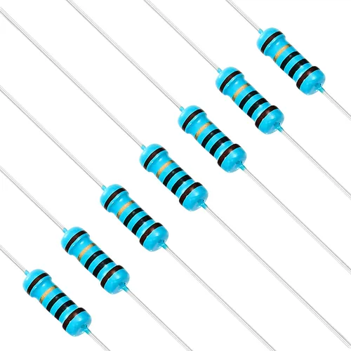 Vista 58 de Chanzon 100pcs 1/2W (0.5W) 1 Ω ohmios Resistencia fija de película metálica 0.01 ±1% Tolerancia 1R MF Orificio pasante Resistencias limitadoras