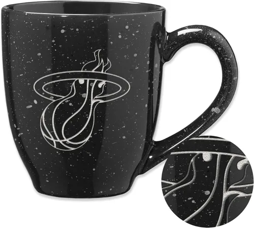 Vista 111 de Rico Industries NBA 16 oz Team Color Laser Engraved Speckled Ceramic Coffee Mug 3-Color del
