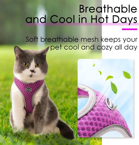 Vista 3 de ThinkPet Arnés de ventilación reflectante transpirable suave sin tirones para cachorros, chaleco de ventilación para cachorros pequeños y medianos