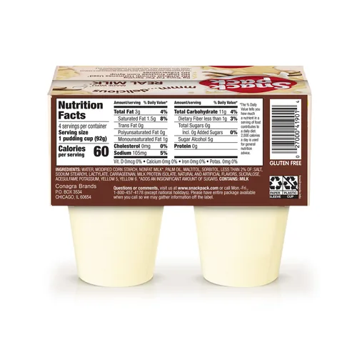 Vista 11 de Snack Pack Tazas de pudín con sabor a pastel de crema de plátano, 3.25 onzas, 4 unidades (paquete de 12)