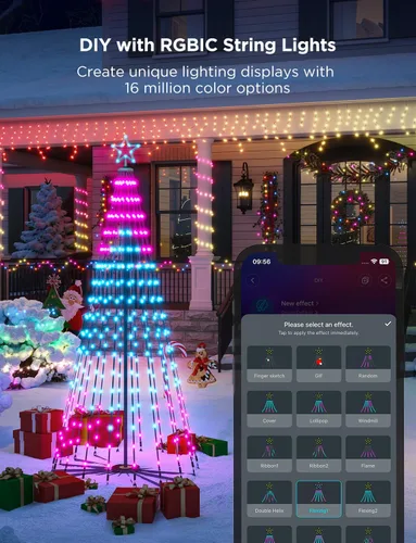 Vista 2 de Govee - Luces de árbol de Navidad, 6.1 pies, 316 LED RGBIC luz para árbol de Navidad