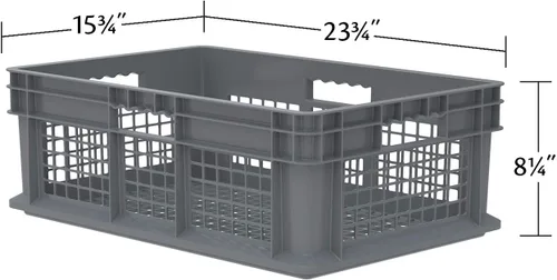 Vista 5 de Akro-Mils 37608 - Contenedor de pared recto de plástico con lados de malla y base de malla, (24 x 16 x 8 pulgadas), gris, (paquete de 4)