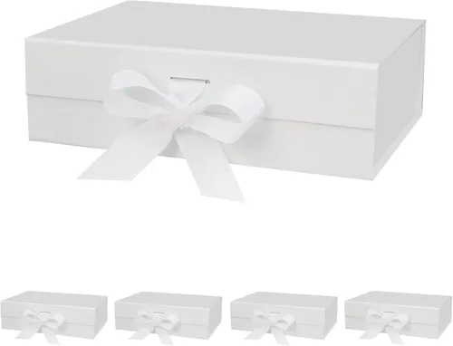 Vista 9 de DaiUni 10.5"X7.5"X3.1" Black Magnetic Gift Box with Lid and Ribbon for Presents