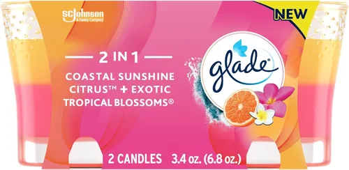 Vista 7 de Glade Tarro de velas, ambientador, 2 en 1, abrazo de vainilla transparente y canela de manzana, 3.4 onzas