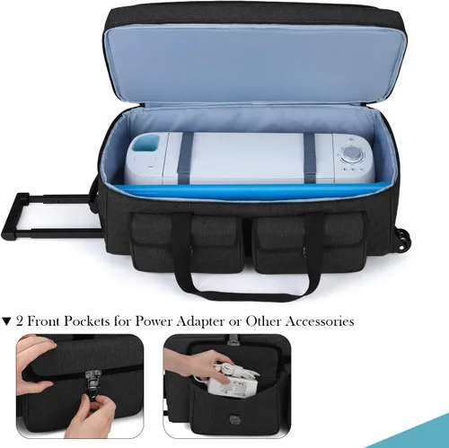 Vista 2 de Yarwo - Funda de transporte para manualidades compatible con Cricut Explore 5/Maker 4 Explore 4/3, Maker 3, Cameo 5/4, Double Layers, Heavy Duty