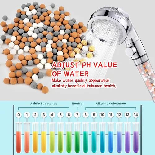 Vista 4 de 1 paquete de 1.76 oz de repuesto para filtro de ducha mineral, cuentas de agua purificadora, cuentas de piedra natural para filtro de cabezal