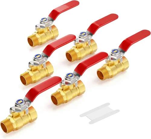 Vista 35 de GASHER Mini válvula de bola de latón de 1/2 pulgada, válvula de cierre, accesorio de tubería de rosca FNPT de 1/2 pulgada