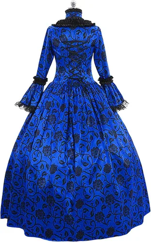 Vista 7 de SHOPESSA Disfraces de Halloween para mujer vestido victoriano vestido de baile para mujer retro medieval renacentista hasta el suelo ropa gótica
