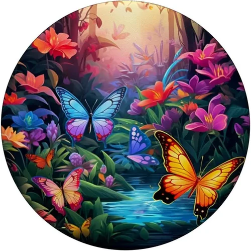 Vista 3 de Mariposas de colores en bosque mariposa PopSockets estándar PopGrip