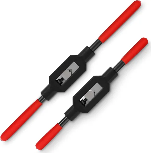 Vista 7 de WILLBOND 2 llaves de grifo ajustables M1-M10, herramienta de mango de trinquete para escariador para reparación de roscas automotrices, previamente