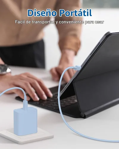 Vista 4 de Paquete de 3 bloques de carga rápida AISNI compatibles con iPhone 17, 16, 15, cargador USB C de carga rápida, cable de carga larga tipo C de 6 pies