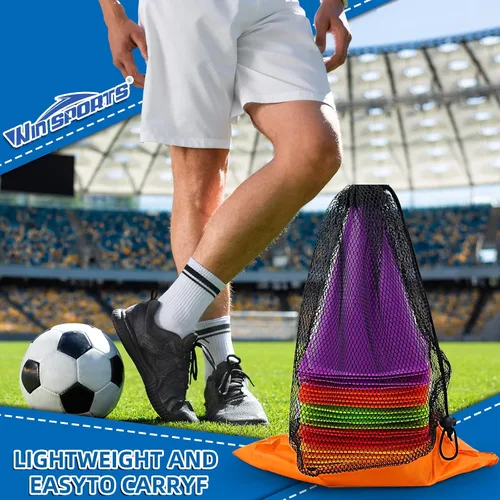 Vista 7 de Win SPORTS Juego de conos de tráfico de plástico para entrenamiento, conos de agilidad para interiores y exteriores y eventos festivos