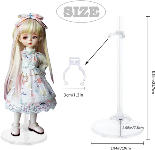 Vista 2 de 10 soportes ajustables para muñecas, soporte transparente para figura
