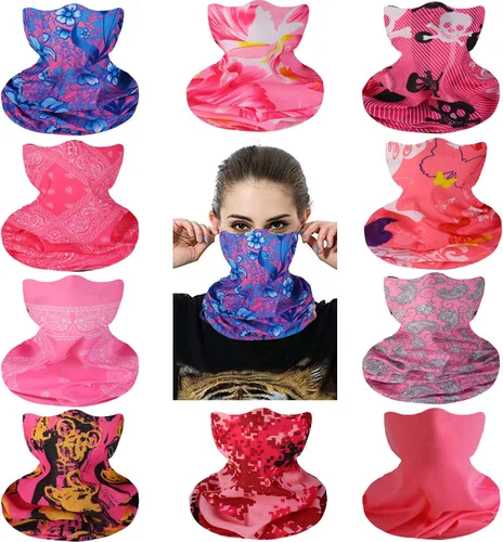 Vista 11 de Mascarillas de Polaina para el Cuello, Bufanda en Tubo, Bandanas Sin Costuras, Pañuelos para el Rostro, Cubierta Multiusos para la Cabeza