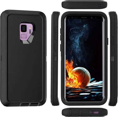 Vista 3 de Funda para Galaxy S9, resistente a prueba de golpes, a prueba de polvo/caídas, 3 capas, protección de cuerpo completo, funda resistente para Galaxy