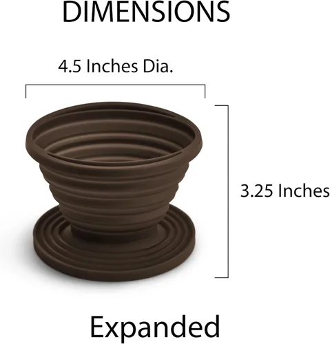 Vista 5 de Fino Cono plegable reutilizable para preparar café, silicona, tamaño número 2, prepara de 2 a 6 porciones