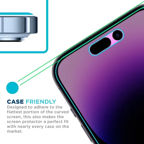 Vista 5 de Tech Armor Paquete de 1 protector de pantalla de vidrio balístico de privacidad compatible con Apple iPhone 14 Pro Max 5G de 6.7 pulgadas de vidrio