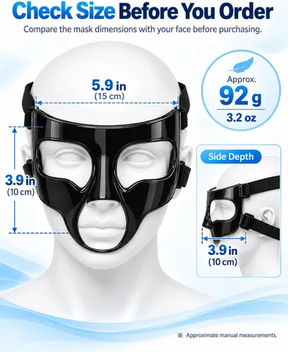 Vista 3 de Nose Guard for Broken Nose, Face Shield Mask for Soccer and Basketball