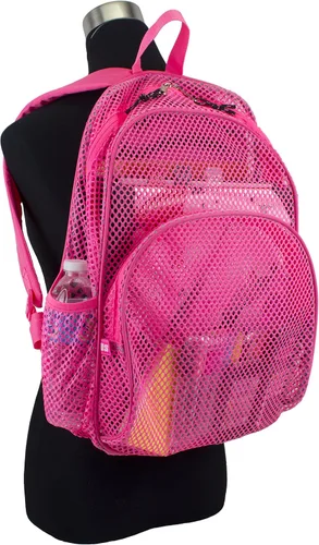Vista 7 de Eastsport, mochila Bungee de malla, con tirantes acolchados, Rosado), 113960-ENR