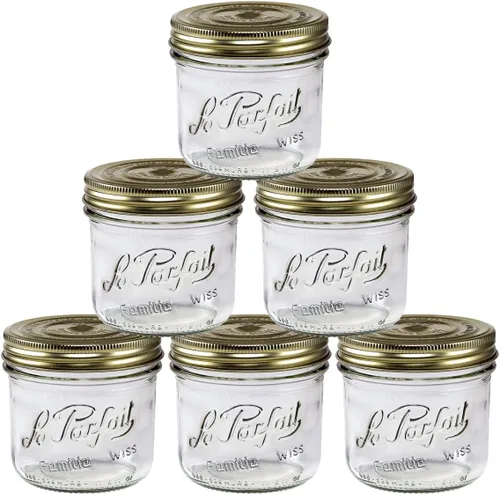 Vista 11 de Le Parfait Familia Wiss - Tarros de vidrio de boca ancha de 7 onzas (6.8 fl oz), paquete de 6 unidades, fabricados en Francia, tapa hermética de 2