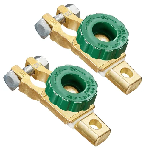 Vista 10 de Spurtar - Interruptor de desconexión de batería de 6 V, 12 V, 24 V, poste superior, perilla verde Quick Disconnect, Battery Cut Off Switch, 125A