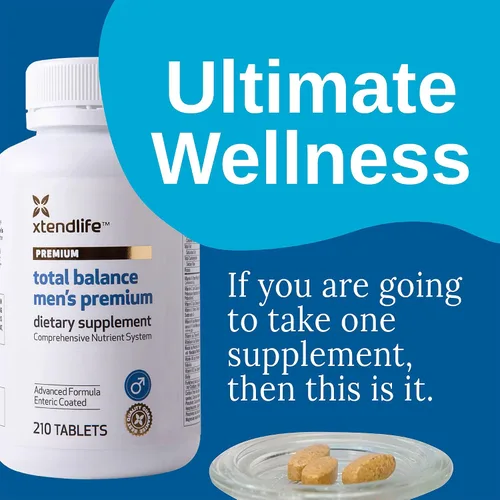 Vista 2 de Xtendlife Total Balance Multivitamínico prémium para hombre para la salud inmunológica, cardíaca, digestiva y celular, apoyo diario extra fuerte