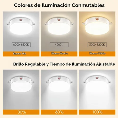Vista 7 de Solar Ceiling Lights Indoor Outdoor, Day/Night Shed Barn Lamp-1 Pack
