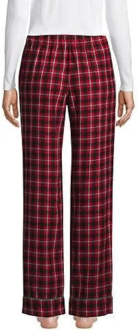 Vista 2 de Lands End Pantalones de pijama de franela con estampado para mujer