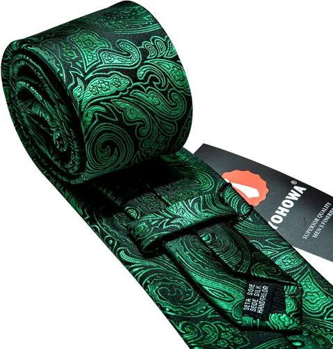 Vista 65 de Barry.Wang - Juego de corbata de seda para hombre, diseño de cachemira, pañuelo y gemelos de bolsillo