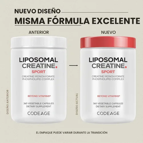 Vista 3 de Codeage Monohidrato de creatina liposomal, 2500 mg, micronizado, 360