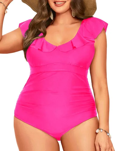 Vista 36 de Daci Falbala - Traje de baño de una pieza para mujer, con volantes y control de abdomen