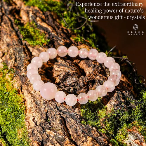 Vista 5 de Pulseras de cristal curativo para mujeres y hombres, espiritual, energía positiva y equilibrio, pulseras de cuentas de cristal natural hechas a mano